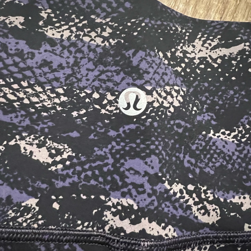Lululemon Leggings Wunder Under Hi-Rise 25” Tight Rip Wave Purple Thunder Black - Picture 8 of 9